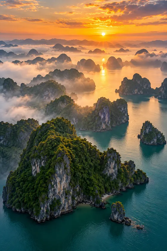 Bình minh vịnh Hạ Long